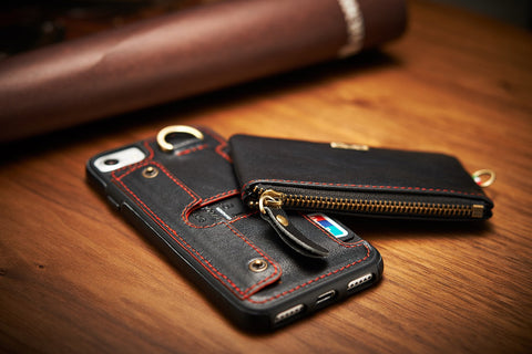 Luxury Genuine Leather Wallet Belt Case For iPhone