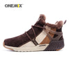 Image of Onemix men's trekking shoes anti slip walking shoes mountain shoes comfortable warm outdoor sneakers for men walking trekking