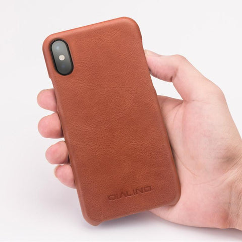 Luxury Real Genuine Leather Flip Case For Iphone X