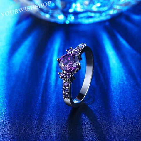 White Gold Color Purple Ring