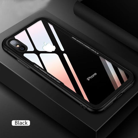 Ultra Thin Transparent Glass Back Cover For Apple iPhone X