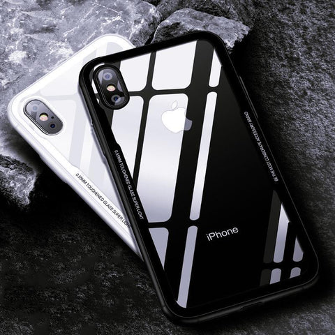 Ultra Thin Transparent Glass Back Cover For Apple iPhone X