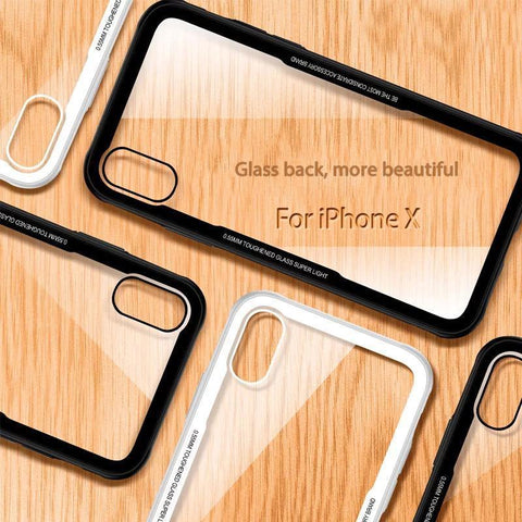 Ultra Thin Transparent Glass Back Cover For Apple iPhone X