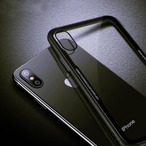 Ultra Thin Transparent Glass Back Cover For Apple iPhone X