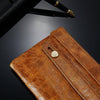 Image of Retro Genuine Leather Dual Zipper Pocket Phone Wallet Clutch Bag Handbag