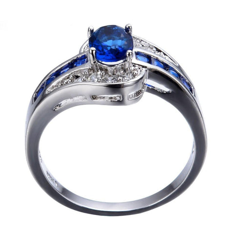 Blue Oval Stone Ring