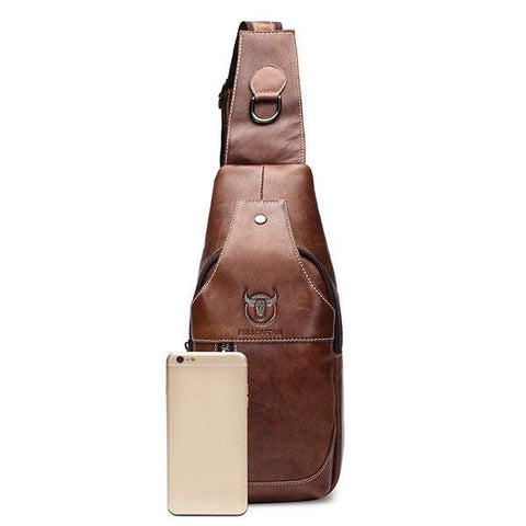 Men Genuine Leather Business Casual  Shoulder Crossbody Bag