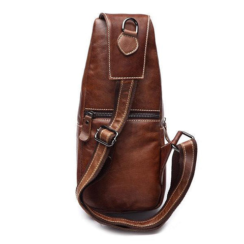 Men Genuine Leather Business Casual  Shoulder Crossbody Bag