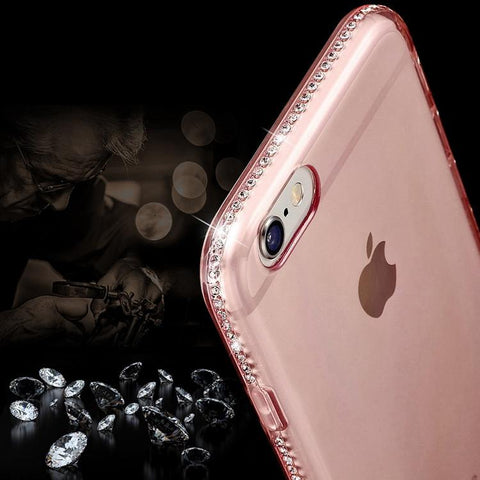 Transparent Diamond Soft Cover Case for Iphone