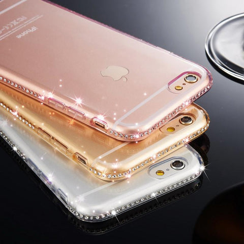 Transparent Diamond Soft Cover Case for Iphone