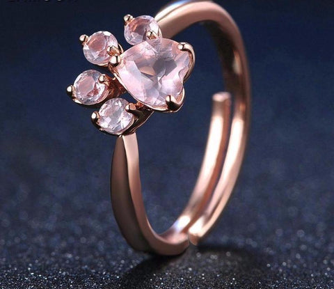 PAW PRIME ROSE QUARTZ RING