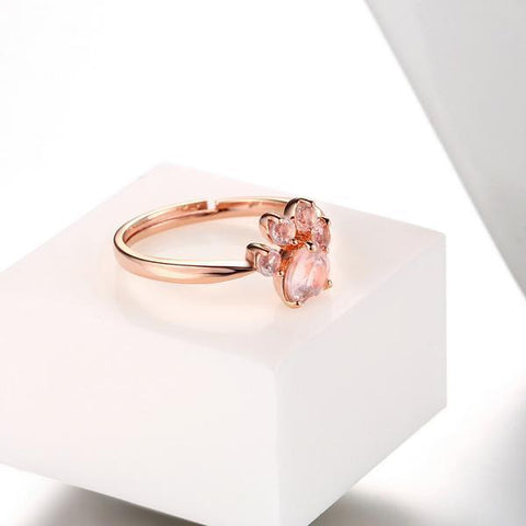 PAW PRIME ROSE QUARTZ RING