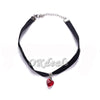 Image of Gothic Velvet Heart Crystal Choker Handmade Necklace