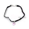 Image of Gothic Velvet Heart Crystal Choker Handmade Necklace