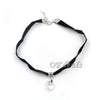 Image of Gothic Velvet Heart Crystal Choker Handmade Necklace