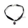 Image of Gothic Velvet Heart Crystal Choker Handmade Necklace