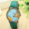 Image of Fashion quartz watch map irplane Travel Around The World