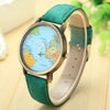 Image of Fashion quartz watch map irplane Travel Around The World