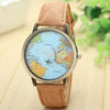 Image of Fashion quartz watch map irplane Travel Around The World