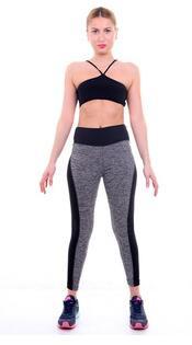 Plus Size Black/Gray Women's Fitness Leggings