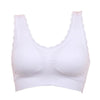 Image of Bra Padded Soft Bras Lace Edge Crop Top Stretch Vest Solid Color