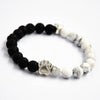 Image of Natural Stones Dog Paw Bracelets Howlite Lava Beads Stone