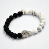 Image of Natural Stones Dog Paw Bracelets Howlite Lava Beads Stone