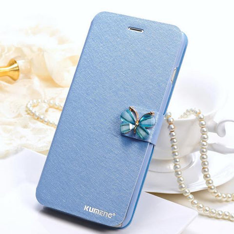 Luxury Fashion Butterfly Flip Leather Mobile Phone Case