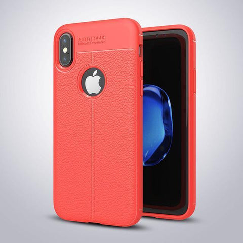 Brushed Genuine Leather Soft TPU For iPhone 6 7 8, Plus and Iphone X