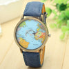 Image of Fashion quartz watch map irplane Travel Around The World