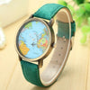 Image of Fashion quartz watch map irplane Travel Around The World