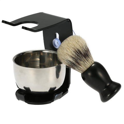 3 In 1 Men's Shaving Razor Set Badger Hair Shaving Brush Stand Razor Holder