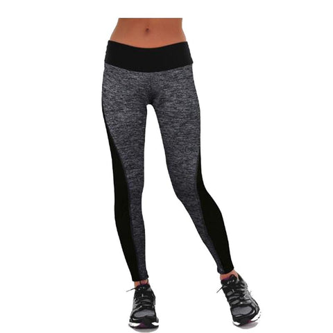 Plus Size Black/Gray Women's Fitness Leggings