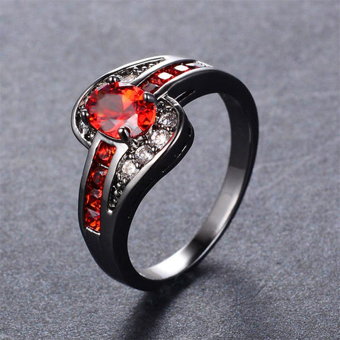 Red Oval Fashion Ring