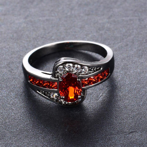 Red Oval Fashion Ring