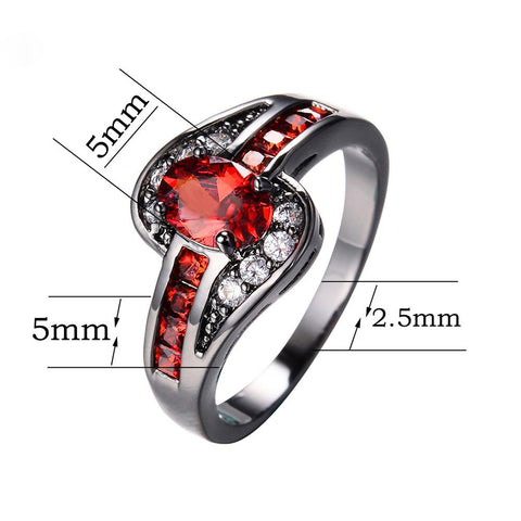 Red Oval Fashion Ring