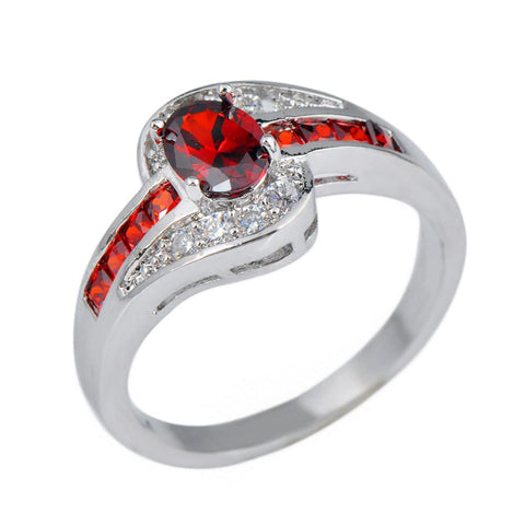 Red Oval Fashion Ring