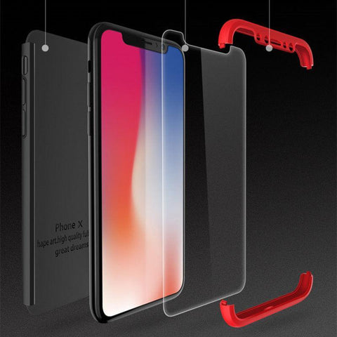 Hybrid 360° Full Body Hard Cover For iPhone X