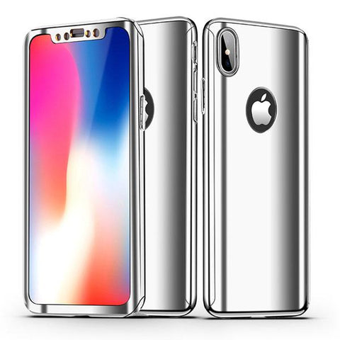 360 Plating Mirror Case For iPhone X 8 7 & Samsung Galaxy S Series