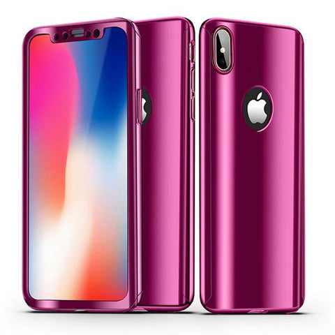 360 Plating Mirror Case For iPhone X 8 7 & Samsung Galaxy S Series