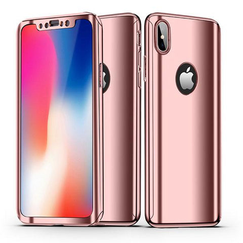 360 Plating Mirror Case For iPhone X 8 7 & Samsung Galaxy S Series