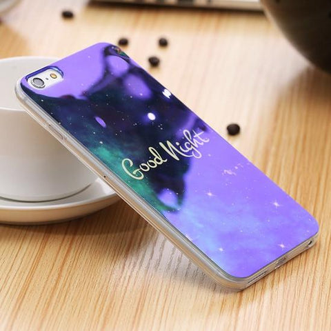 Modern Blue Ray Light Clear Mobile Phone Case For iPhone