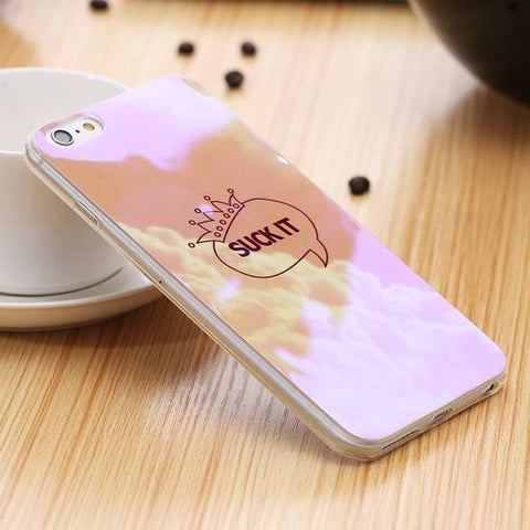 Modern Blue Ray Light Clear Mobile Phone Case For iPhone