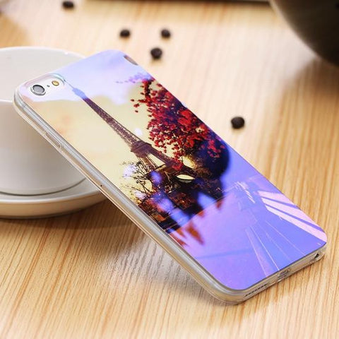 Modern Blue Ray Light Clear Mobile Phone Case For iPhone