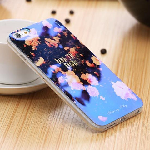 Modern Blue Ray Light Clear Mobile Phone Case For iPhone