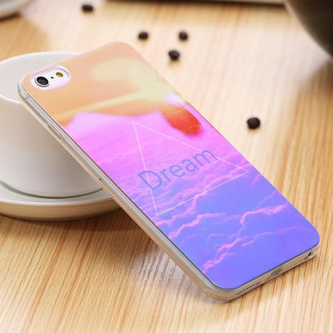 Modern Blue Ray Light Clear Mobile Phone Case For iPhone