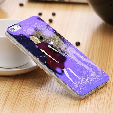 Modern Blue Ray Light Clear Mobile Phone Case For iPhone