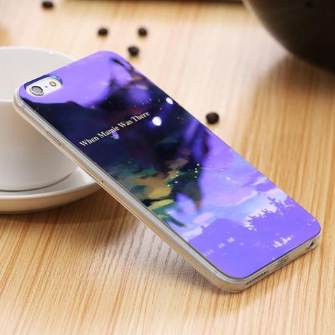 Modern Blue Ray Light Clear Mobile Phone Case For iPhone