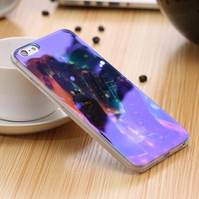 Modern Blue Ray Light Clear Mobile Phone Case For iPhone