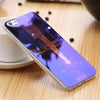 Image of Modern Blue Ray Light Clear Mobile Phone Case For iPhone